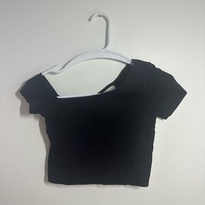 Black Women's Asymmetrical Top- XS